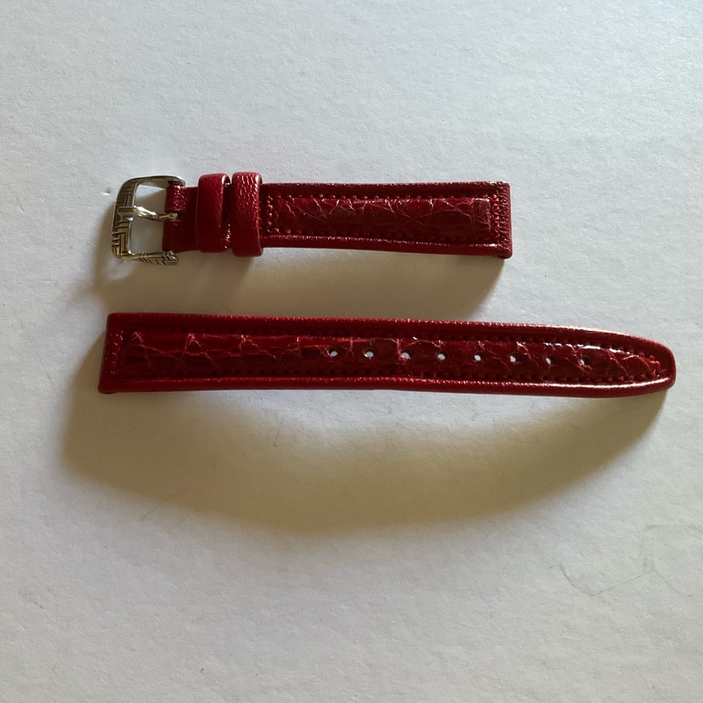 John Hardy Genuine Crocodile Red Watchband w/925 Sterling Silver Bedeg Buckle